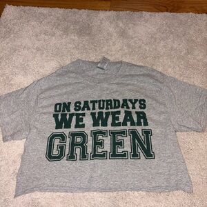 Michigan state crop top- "On Saturdays We Wear Green"
